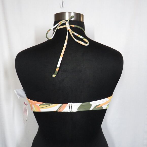 Roxy Floral Hawaiian Twist Front Back Hook Padded Bikini Swim Top Size XL - Picture 2 of 7